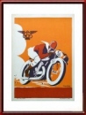 Vintage Original 1935 MCF Motorcycle Poster by Geo Ham Litho